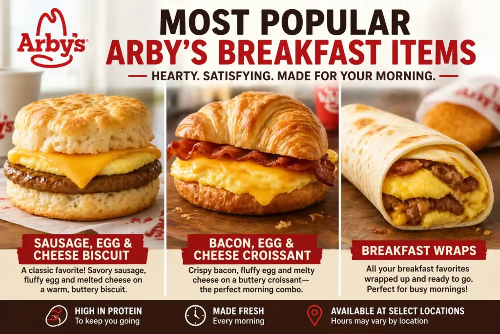 Arby’s breakfast menu hours