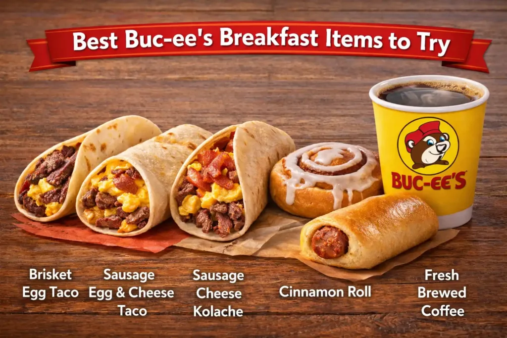 Buc ee’s Breakfast menu