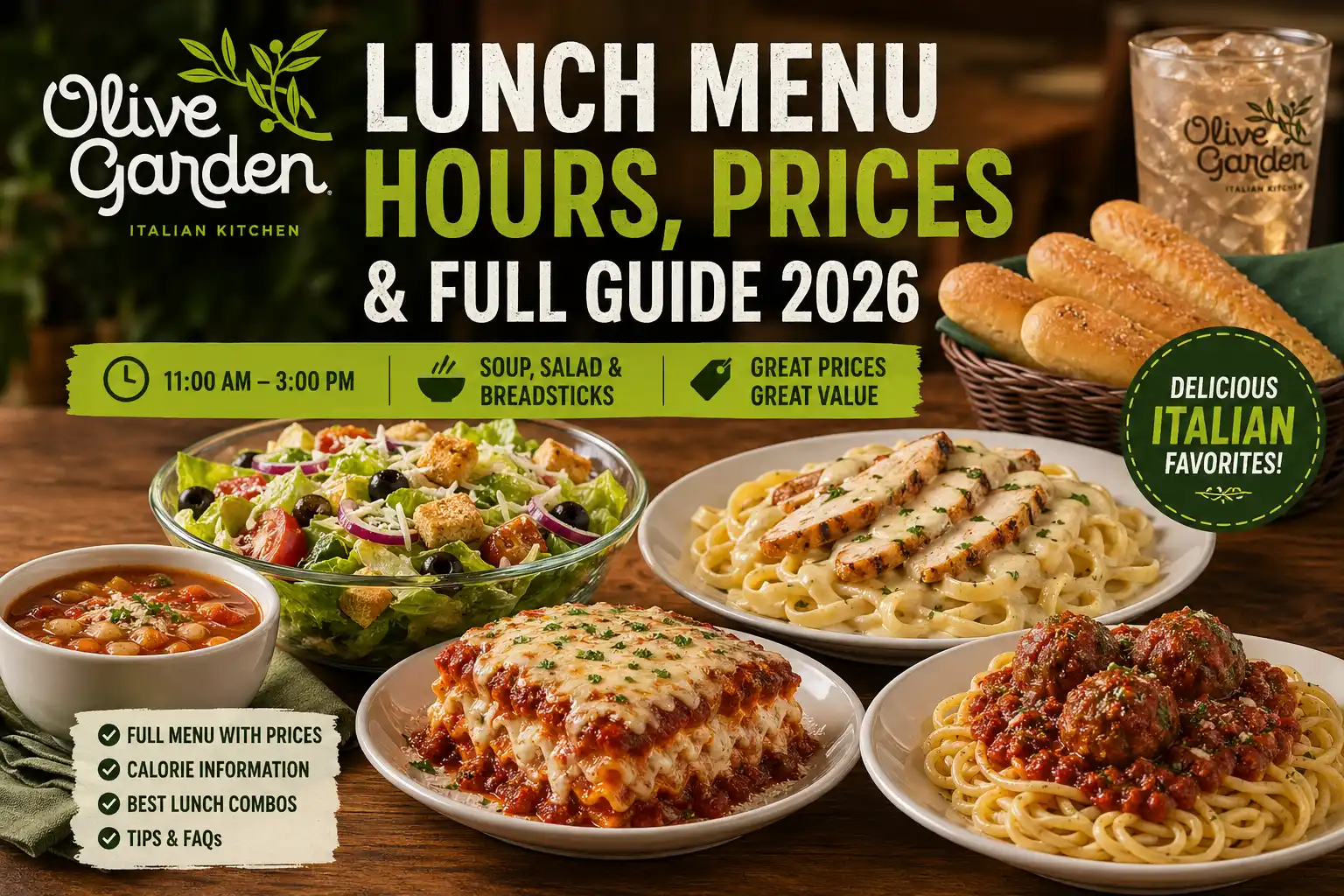 Olive Garden Lunch Menu Hours