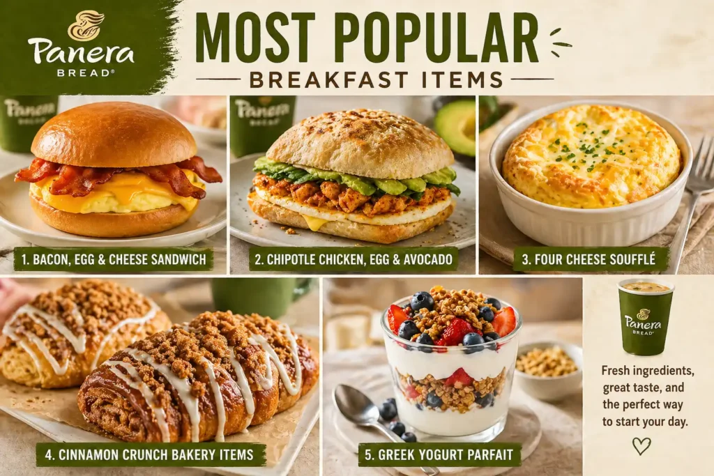 Panera Bread breakfast menu
