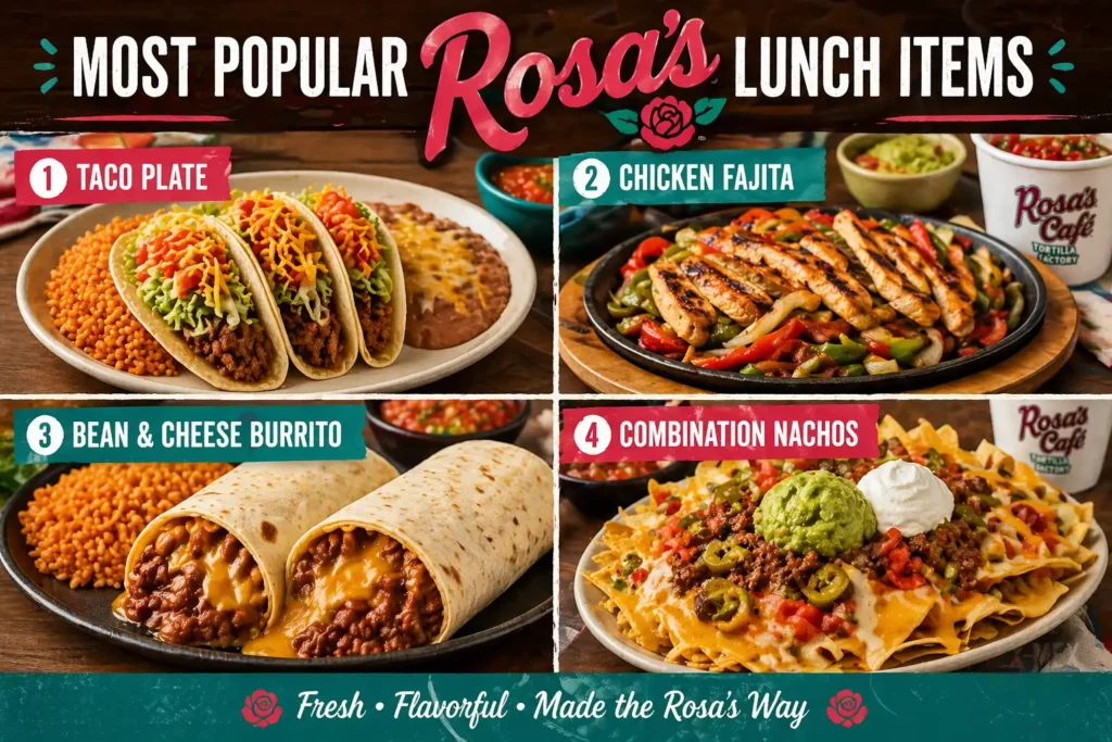 Rosa's lunch menu