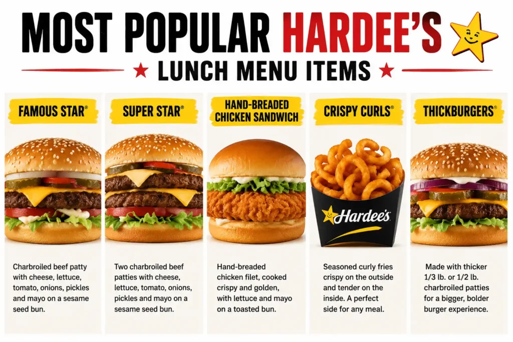 Hardee’s lunch hours and menu