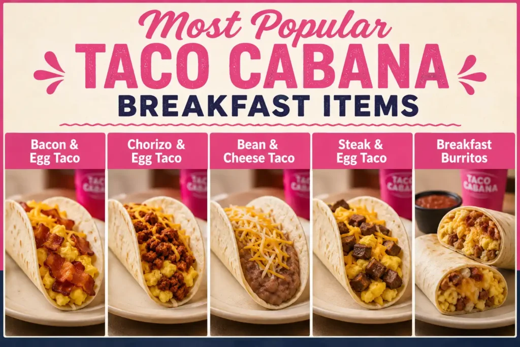 Taco Cabana breakfast menu