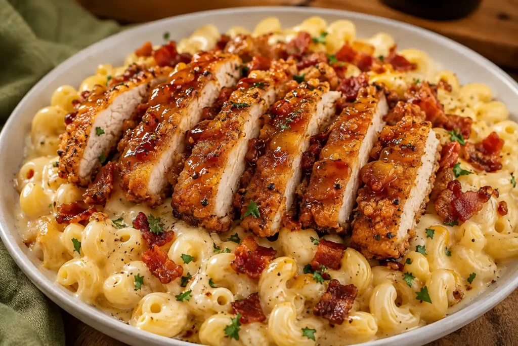 Applebee's Four Cheese Mac and Cheese with Honey Pepper Chicken