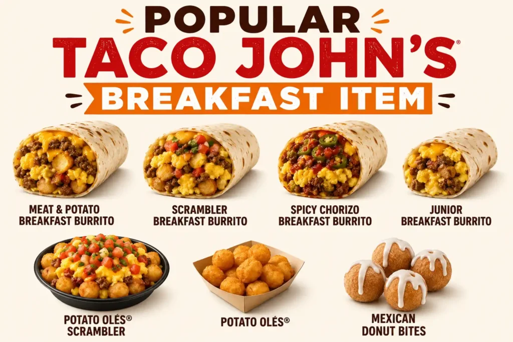 Taco John's breakfast menu