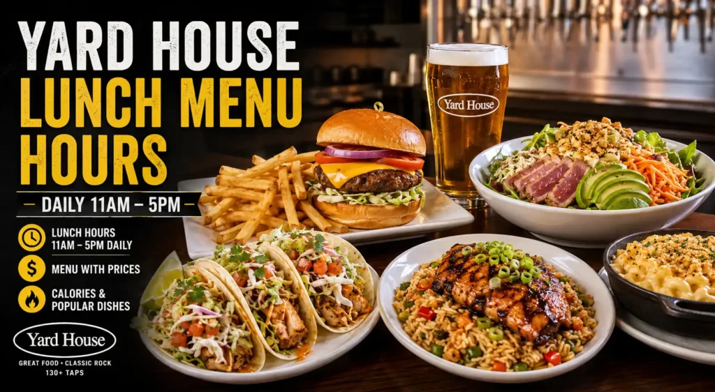 Yard House Lunch Menu Hours