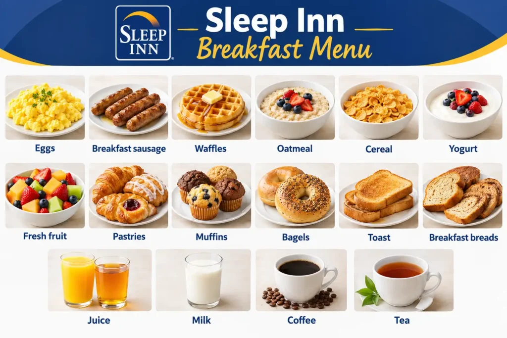 Sleep Inn breakfast menu